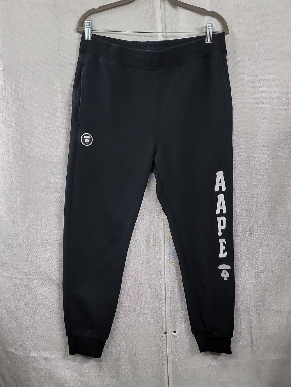 AAPE by A Bathing Ape Black Logo Jogger Sweatpants